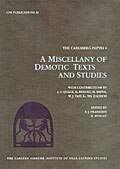 A Miscellany of Demotic Texts and Studies